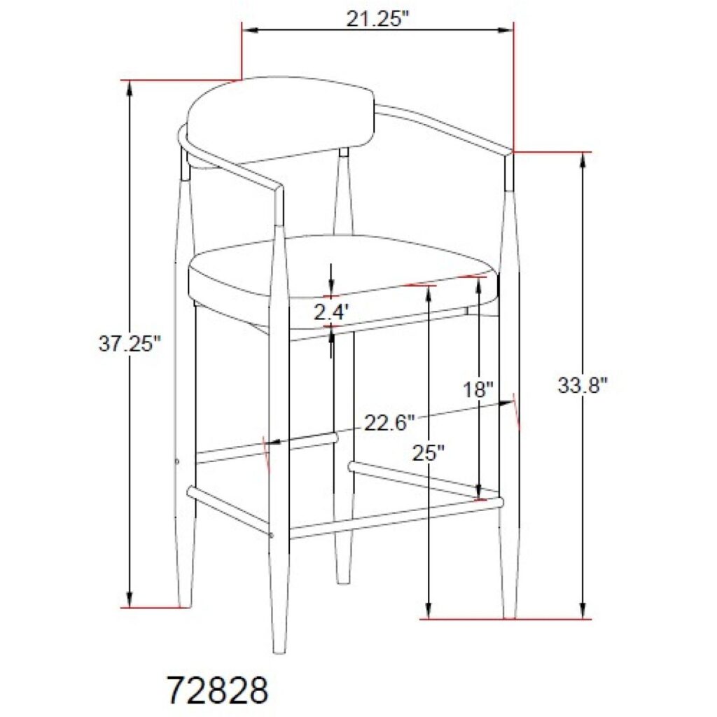 Mykos Counter Stool - Set of 2 - Grey - Image 6