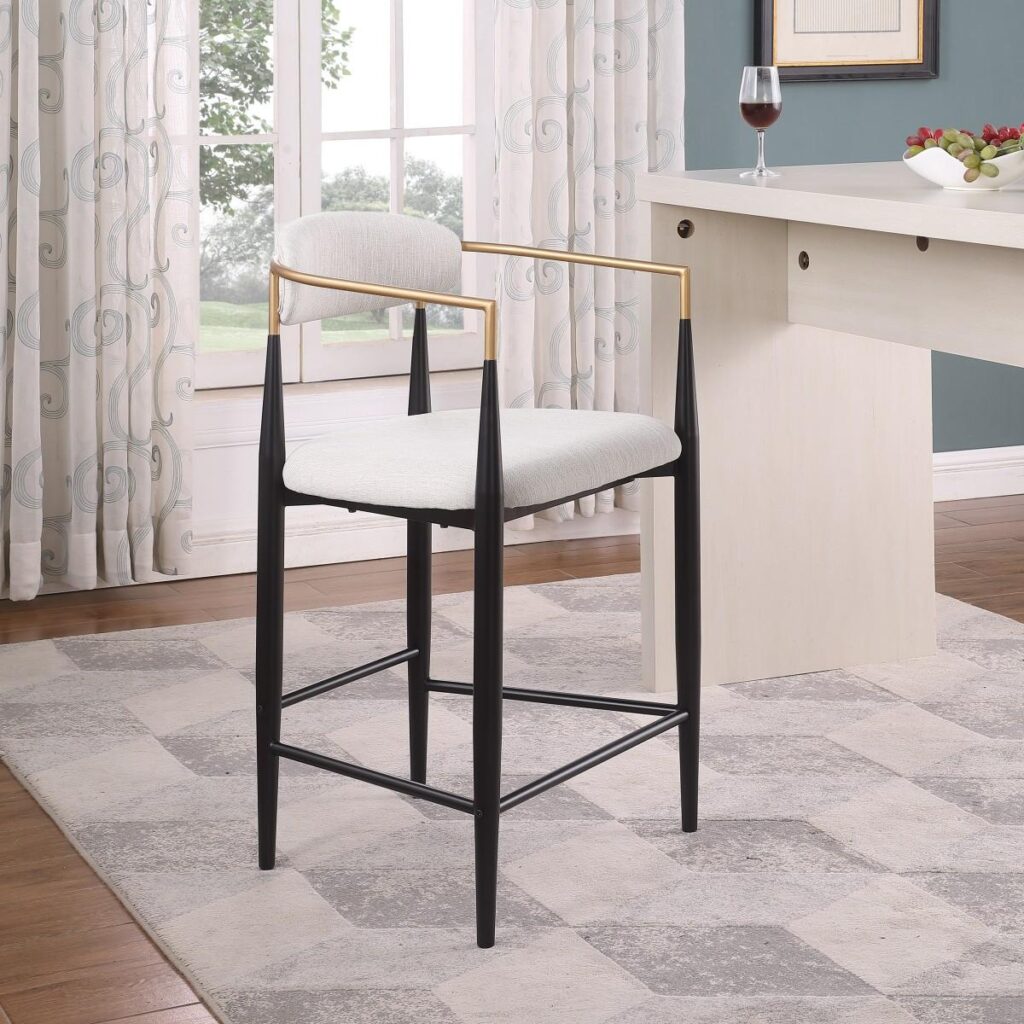 Mykos Counter stool - Set of 2 - Beige - Image 7