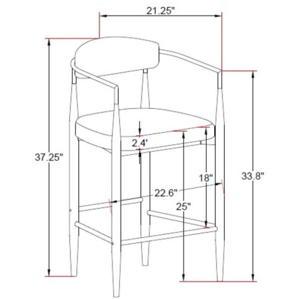 Mykos Counter stool - Set of 2 - Beige - Image 8