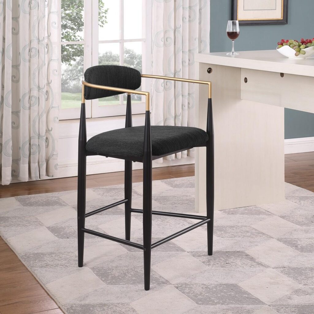 Mykos Counter stool - Set of 2 - Black - Image 3
