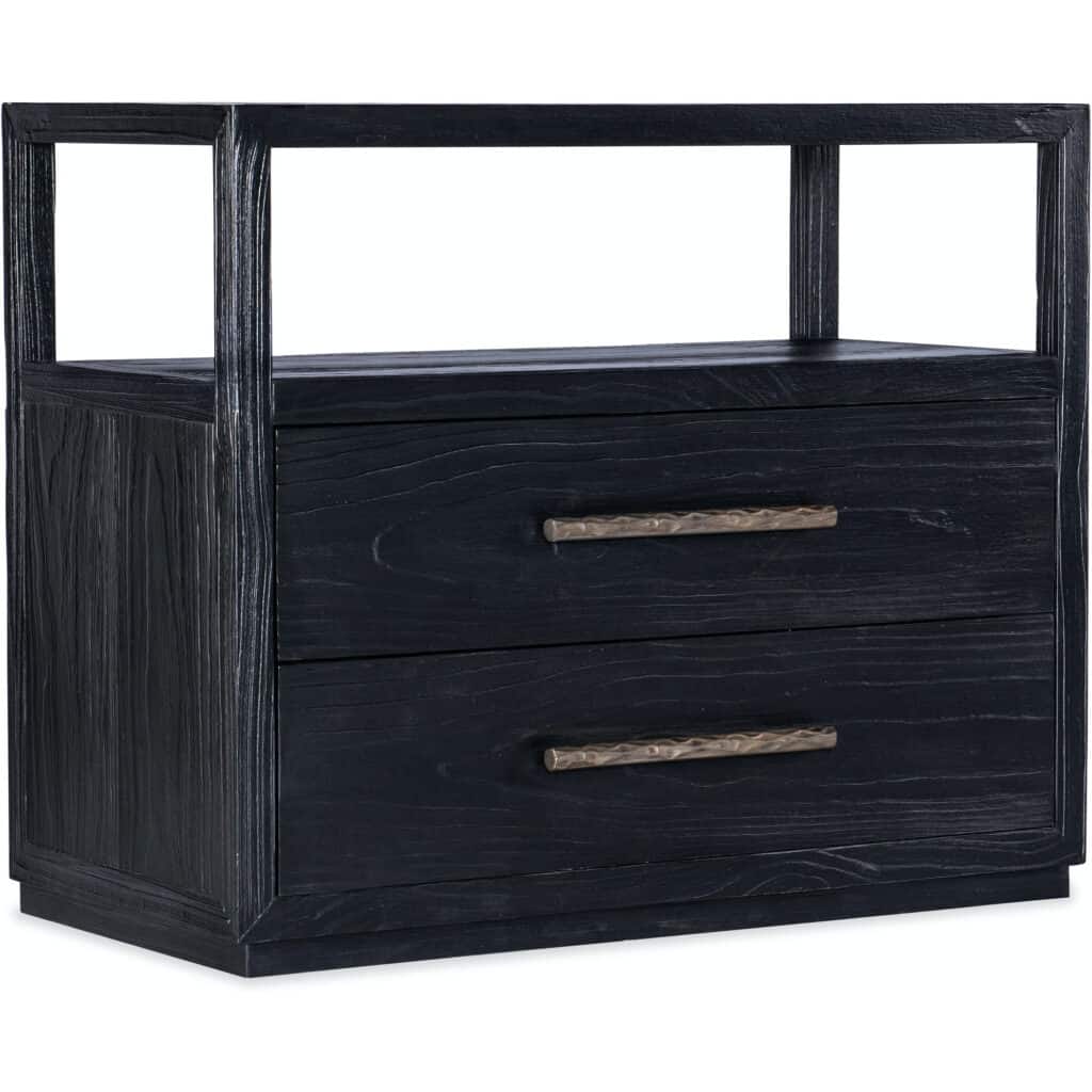 Linville Falls Shou Sugi Ban Two Drawer Nightstand 6150-90016-99 6150 90016 99 silo