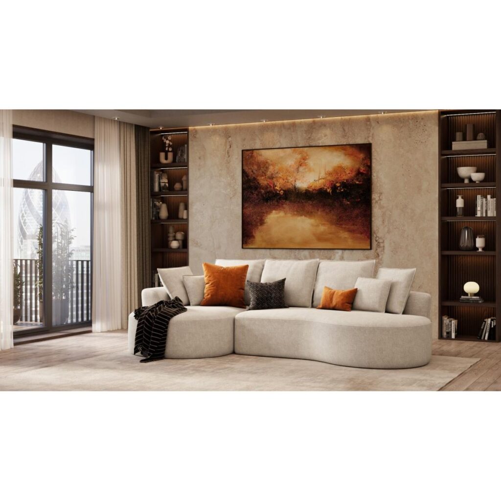 Brassex Compression Sectional Sofa - Beige - Image 6
