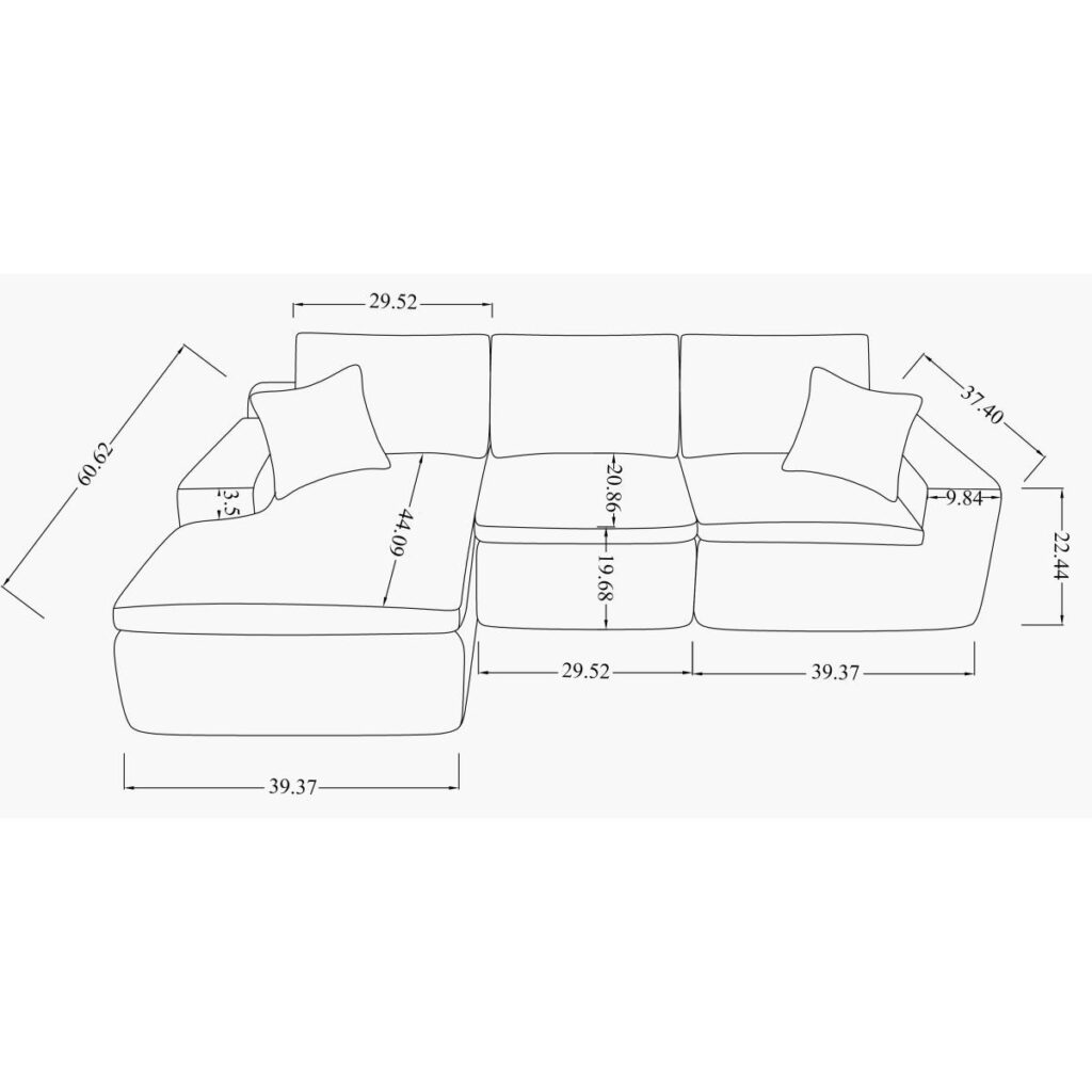 Brassex Compression Sectional Sofa - Beige - Image 6