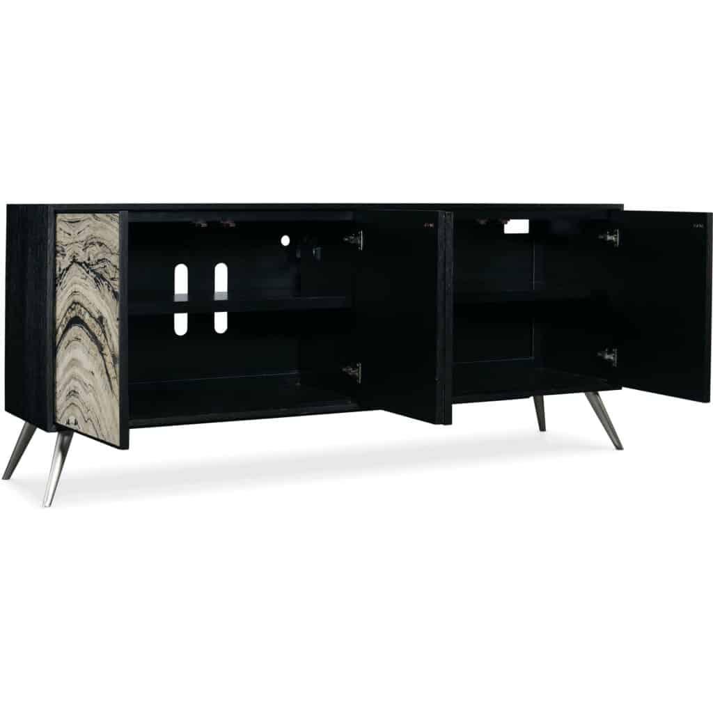 Melange Rockee Four Door Credenza 628-85647-98 628 85647 98 open silo