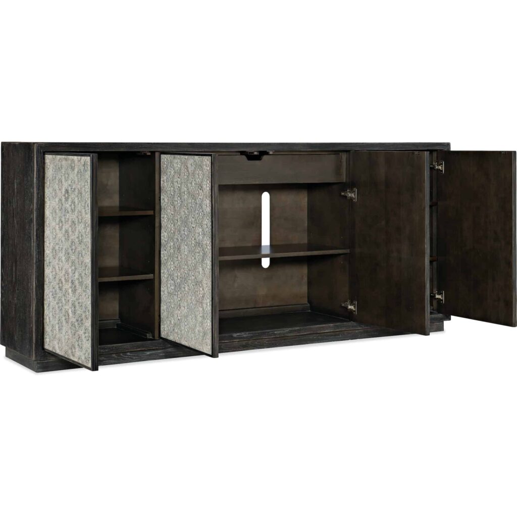 Melange Greystone Four-Door Credenza 638-85514-00 638 85514 00 open silo