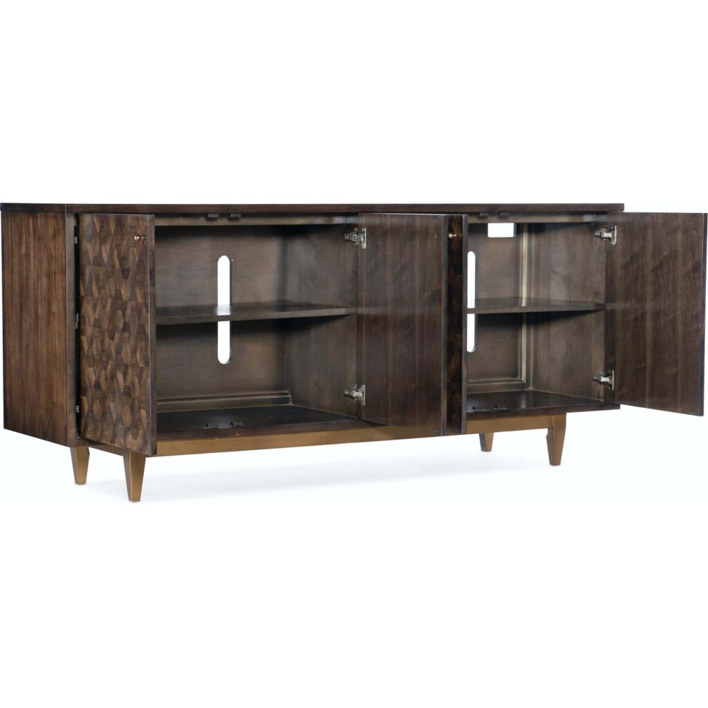 Melange Alpine Four-Door Credenza 638-85520-85 638 85520 85 open silo