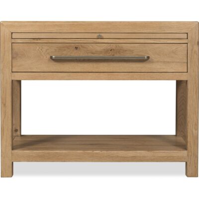 Driftwood One-Drawer Nightstand with Stone 6820-90216-80 6820 90216 80 straight silo