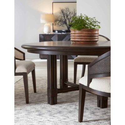 Retreat Pole Rattan Round Dining Table w/1-20in leaf 13 Retreat Pole Rattan Round Dining Table w/1-20in leaf 6950-75201-99 6950 75201 99 detail
