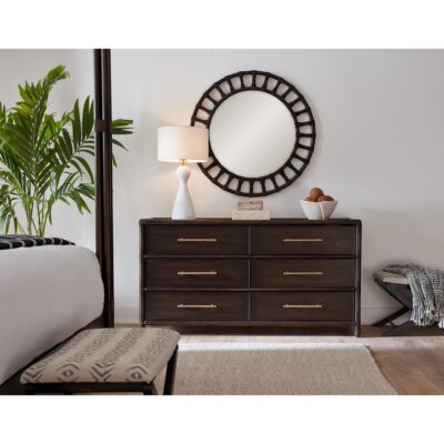 Retreat Pole Rattan Accent Mirror 6950-90005-99 6950 90005 202 99 room