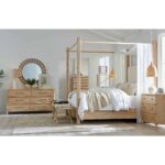 Retreat Pole Rattan Cal King Upholstered Poster Bed w/Canopy 6950-90460-80 6950 90466 005 202 119 216 80 room