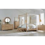 Retreat Pole Rattan Cal King Upholstered Poster Bed w/Canopy 6950-90460-80 6950 90466 005 202 119 216 80 room2