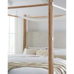 Retreat Pole Rattan Cal King Upholstered Poster Bed w/Canopy 6950-90460-80 6950 90466 80 detail