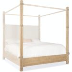 Retreat Pole Rattan Cal King Upholstered Poster Bed w/Canopy 6950-90460-80 6950 90468 80 silo