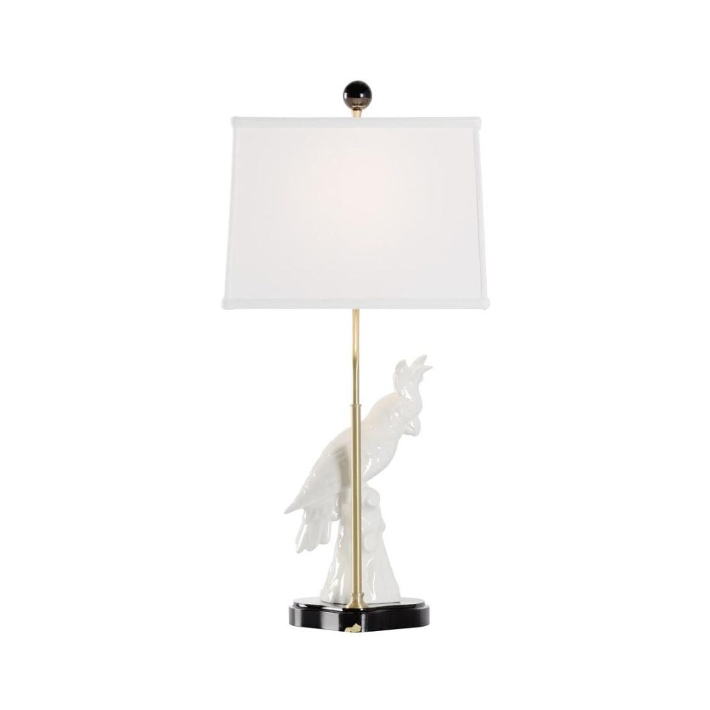 Hope Parrot Lamp - White - Left Facing - Image 3