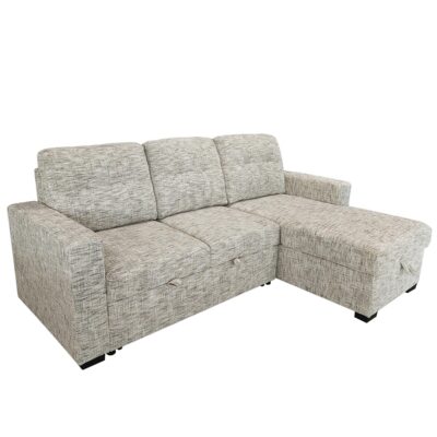 Draga Sofa with Reversible Chaise & Bed & Storage in Beige