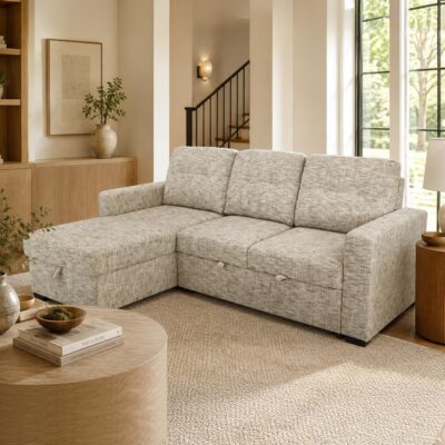 Draga Sofa with Reversible Chaise & Bed & Storage in Beige 9 Draga Sofa with Reversible Chaise & Bed & Storage in Beige 700-562BG 700 562BG 1