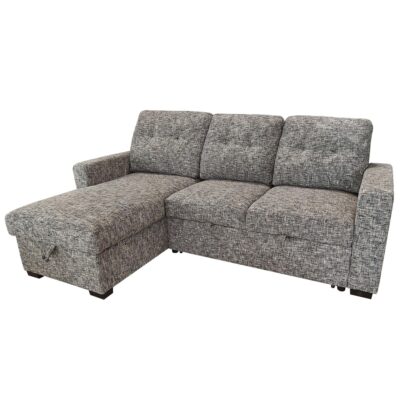 Draga Sofa with Reversible Chaise & Bed & Storage in Warm Grey