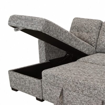 Draga Sofa with Reversible Chaise & Bed & Storage in Warm Grey 13 Draga Sofa with Reversible Chaise & Bed & Storage in Warm Grey 700-562WGY 700 562WGY 5