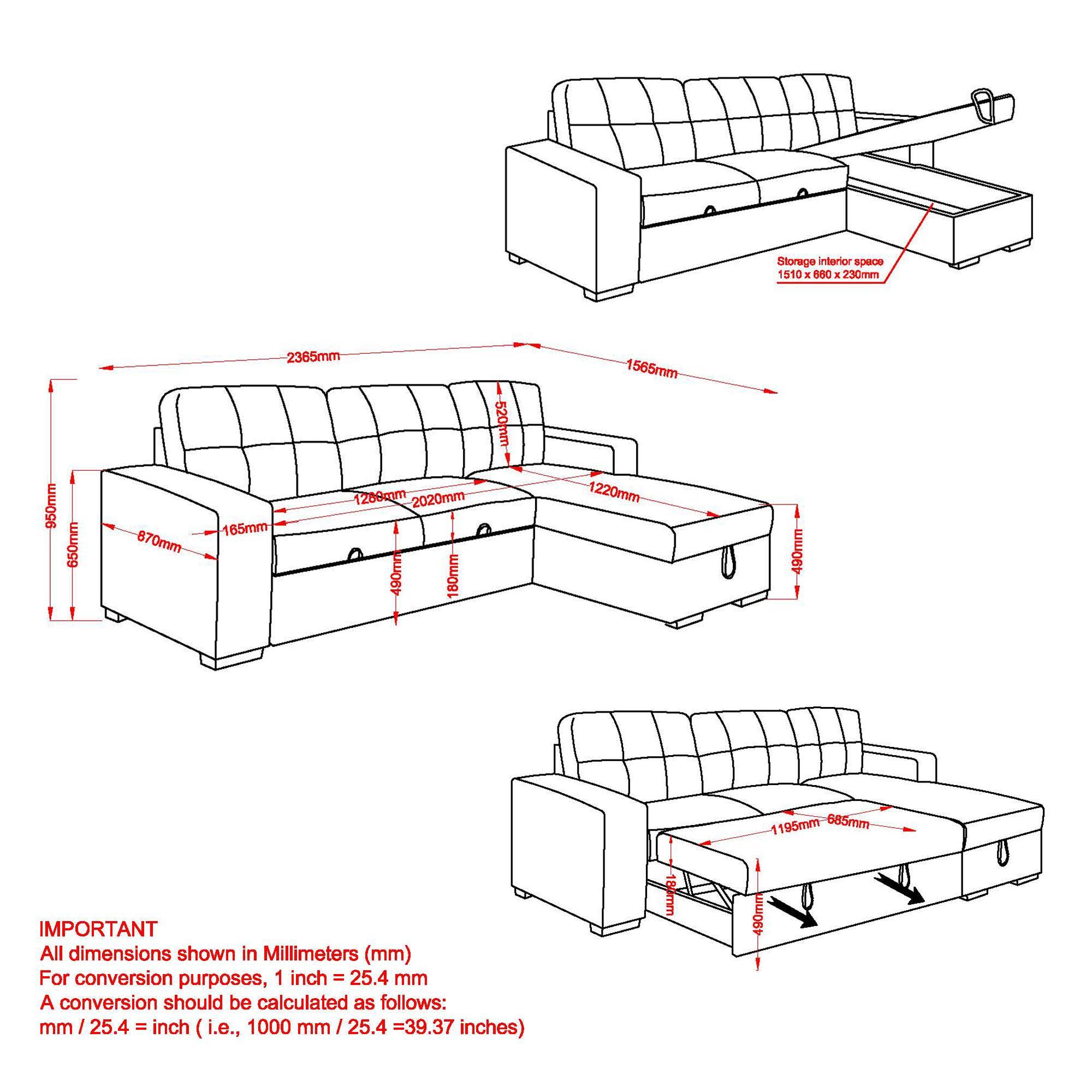 Draga Sofa with Reversible Chaise & Bed & Storage in Warm Grey 8 Draga Sofa with Reversible Chaise & Bed & Storage in Warm Grey - Image 8