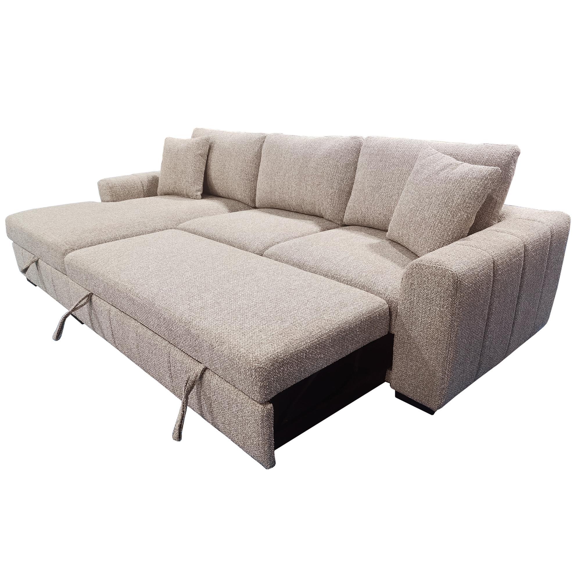 Gareth Sofa with Left Chaise & Bed & Storage in Taupe 3 Gareth Sofa with Left Chaise & Bed & Storage in Taupe - Image 3