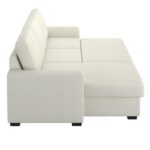 Alfonso 93.25" Sofa w/Bed & Storage in Beige Performance Fabric 700-958BG 700 958BG 3