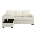 Alfonso 93.25" Sofa w/Bed & Storage in Beige Performance Fabric 700-958BG 700 958BG 4