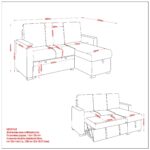 Alfonso 93.25" Sofa w/Bed & Storage in Beige Performance Fabric 700-958BG 700 958BG LD