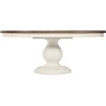 Americana Round Pedestal Dining Table w/1-22in leaf 7050-75203-02 7050 75203 02 straight silo2