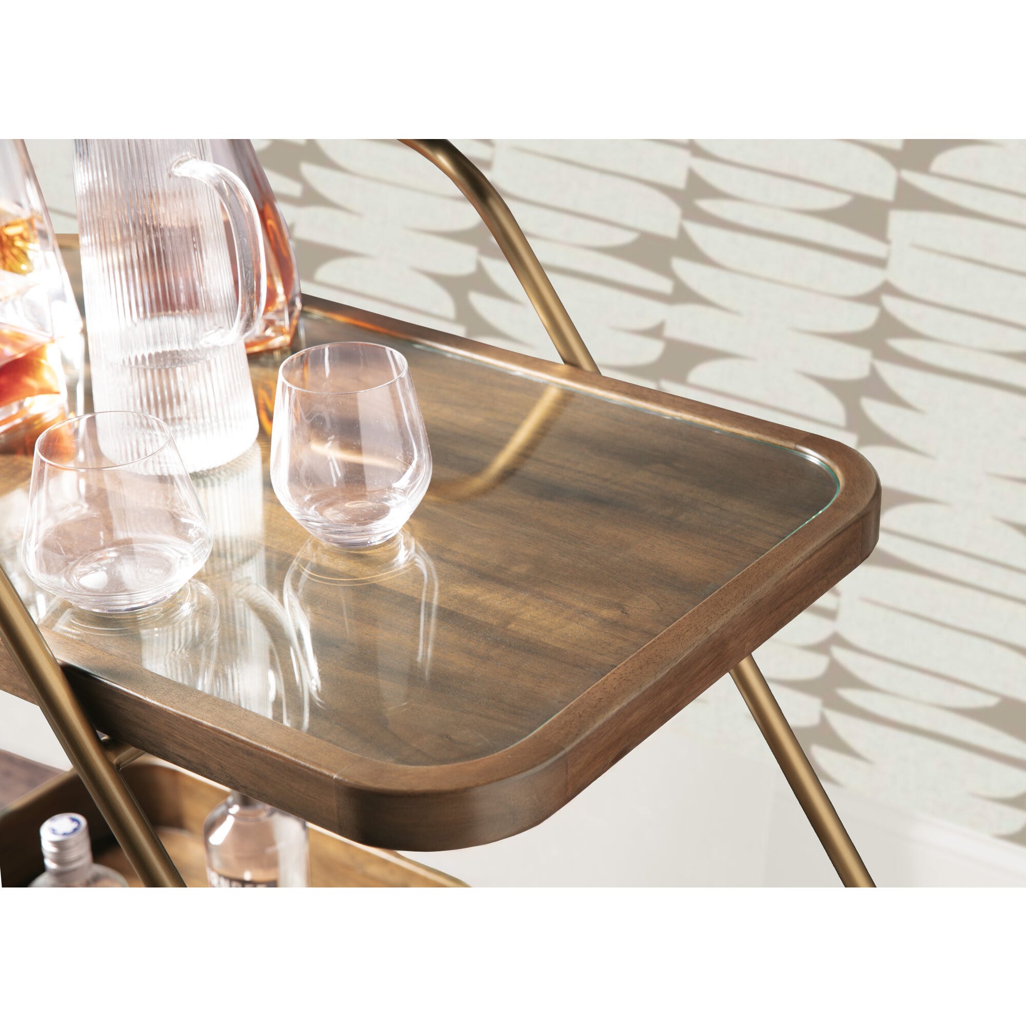 Commerce and Market Walnut Wine and Bar Cart 9 Commerce and Market Walnut Wine and Bar Cart - Image 9