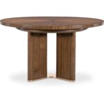 Eleana Round Dining Table with One 20-inch Leaf 7252-75203-85 7252 75203 85 straight silo