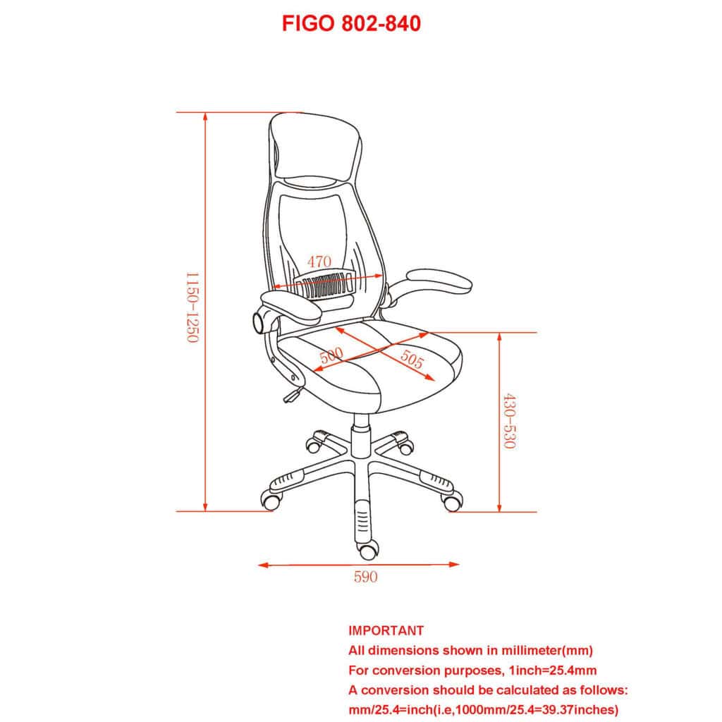 Figo Office Chair in Grey and Black - Image 8