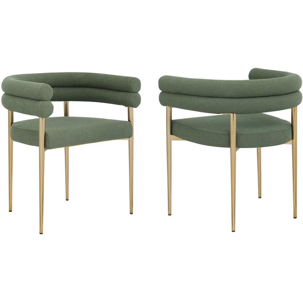 Allure Dining Chair - Set of 2 - Green/Gold