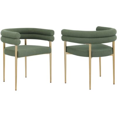 Allure Dining Chair - Set of 2 - Green/Gold