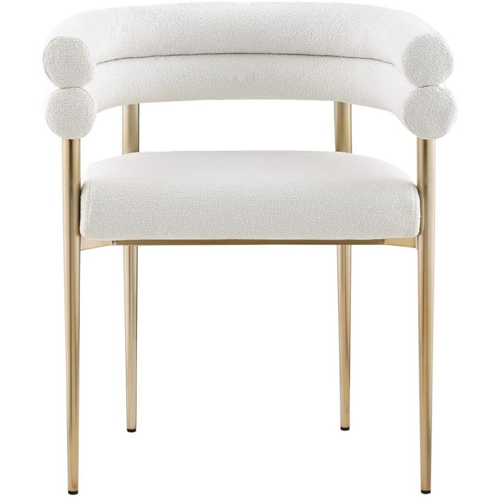 Allure Dining Chair - Set of 2 - Cream/Gold - Image 2