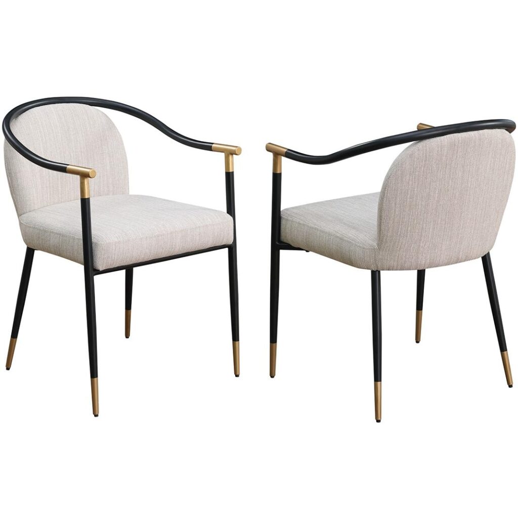 Aspen Dining Chair - Set of 2 - Beige/Black