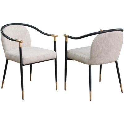 Aspen Dining Chair - Set of 2 - Beige/Black
