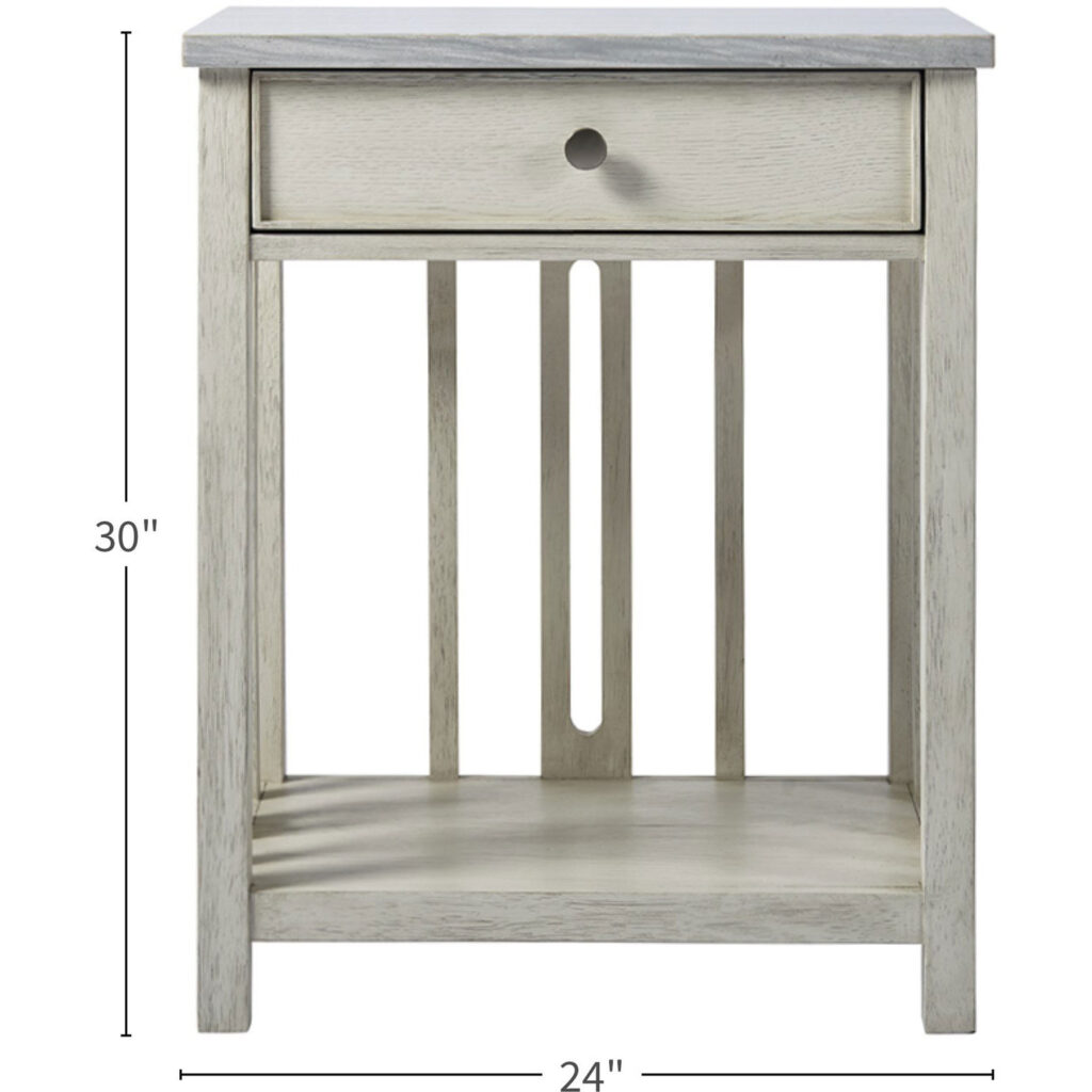 Escape-Coastal Living Bedside Table with Stone Top 833351 833351 DIM