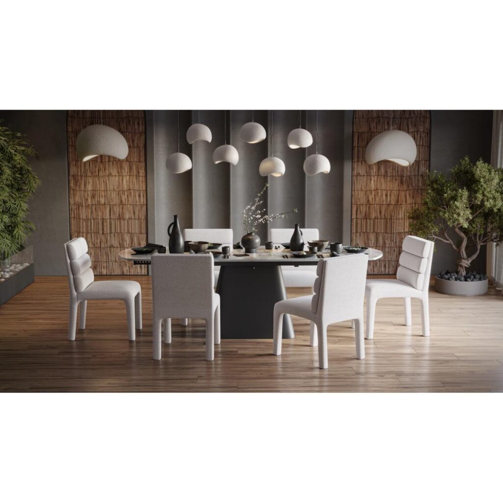 Aivana 7-Piece Dining Set - White/Black