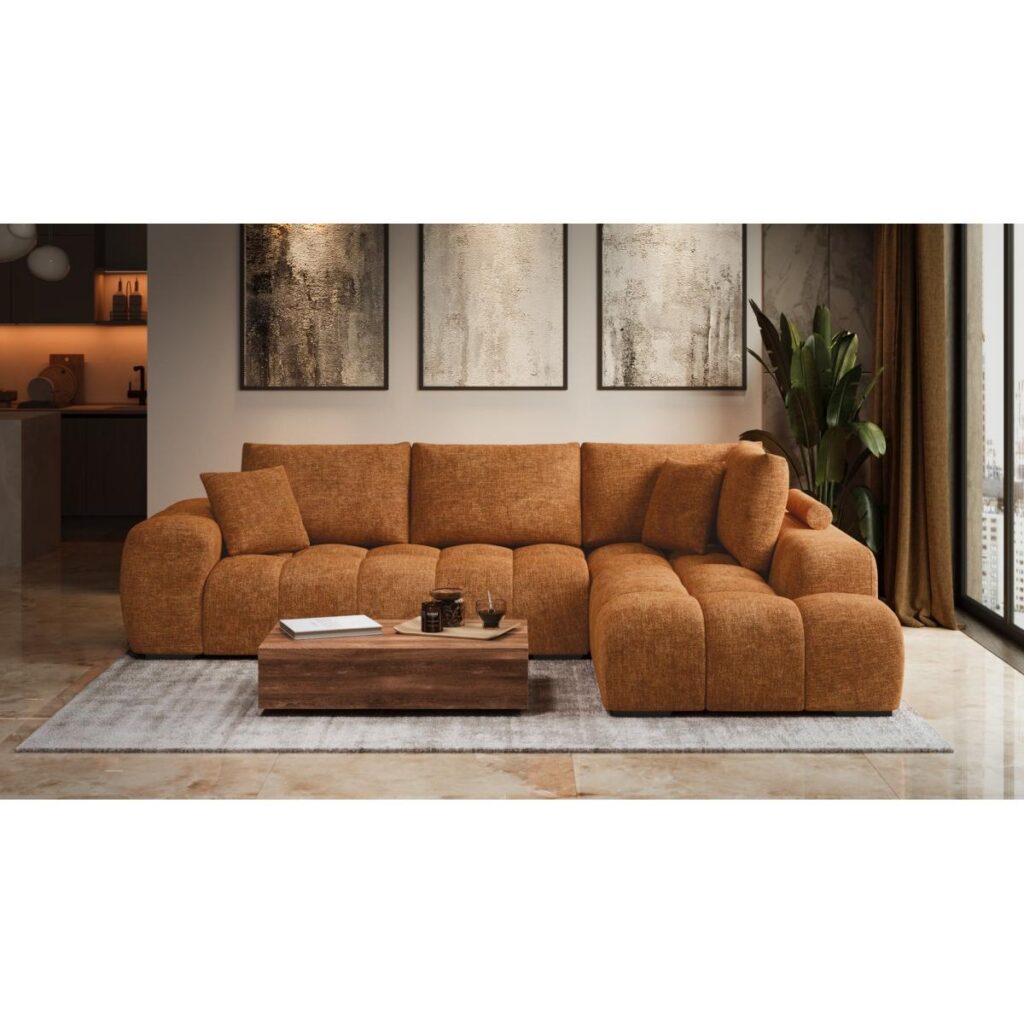 Zara Sectional Sofa - Burnt Orange - Image 7
