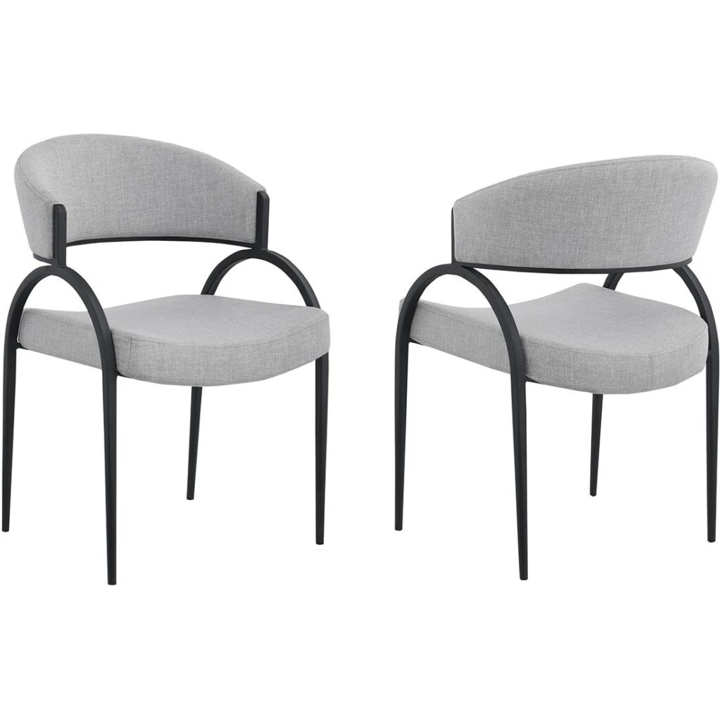Alessia Dining Chair - Set of 2 - Grey/Black
