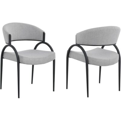 Alessia Dining Chair - Set of 2 - Grey/Black
