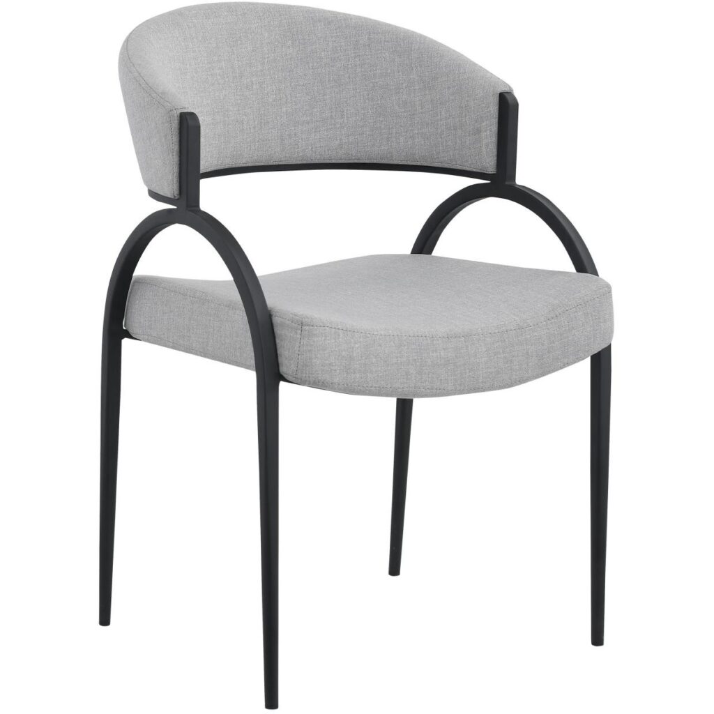 Alessia Dining Chair - Set of 2 - Grey/Black - Image 2