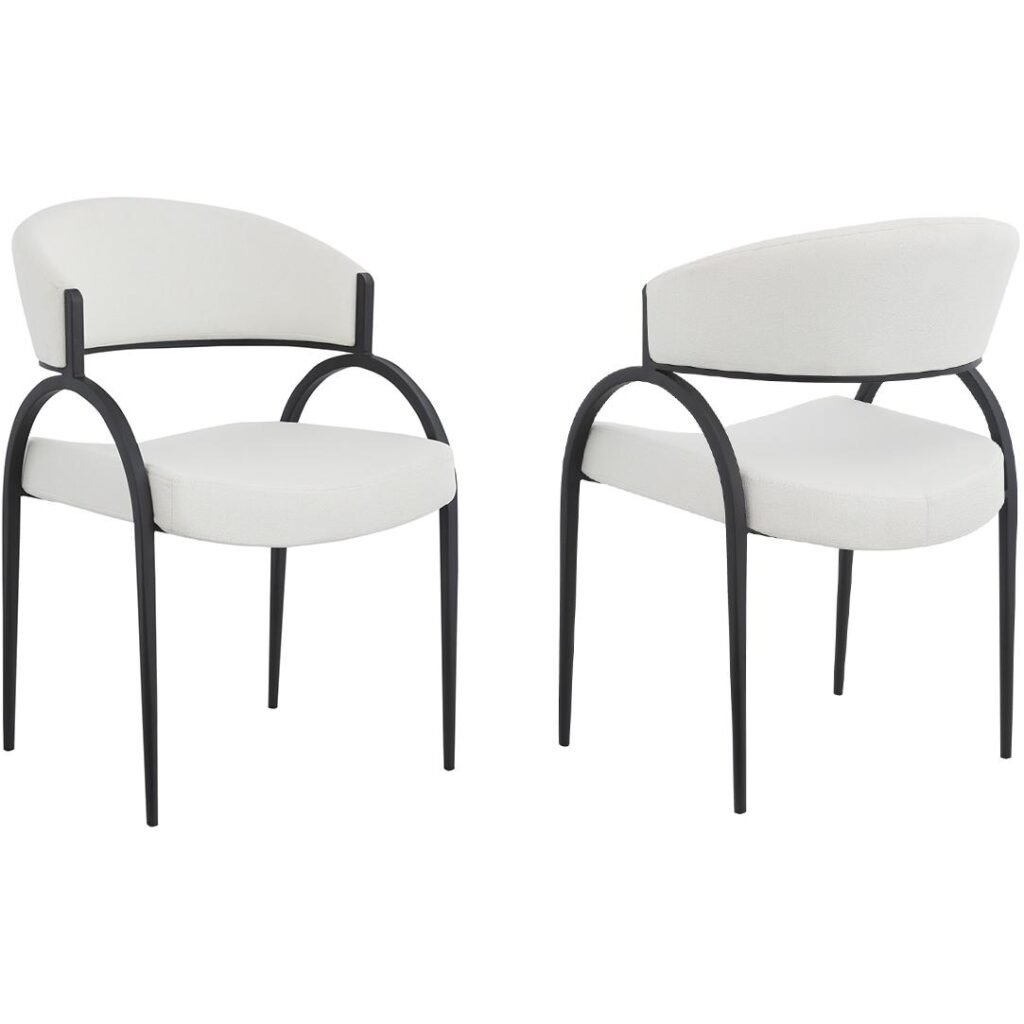 Alessia Dining Chair - Set of 2 - Cream/Black
