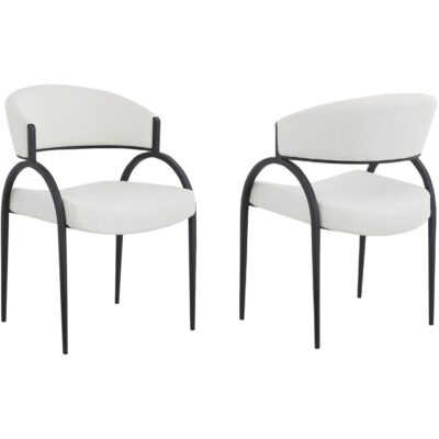 Alessia Dining Chair - Set of 2 - Cream/Black