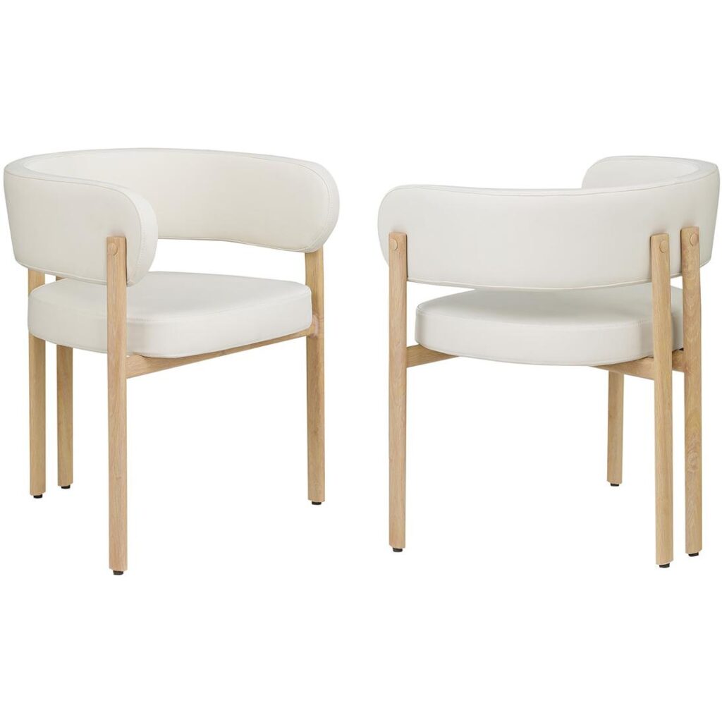 Belisse Dining Chair - Set of 2 - Cream/Oak