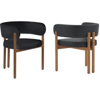 Caliste Dining Char - Set of 2 - Black/Walnut