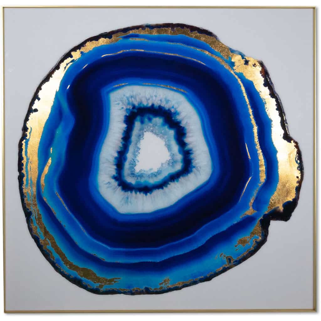 Blue Agate - 48" X 48" - Gold Frame A0327 A0327 BLUE AGATE 48 X 48 GOLD FRAME