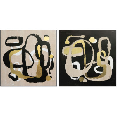 Fun And Whimsy (Set Of 2) - 48" X 48" - Black Floater Frame