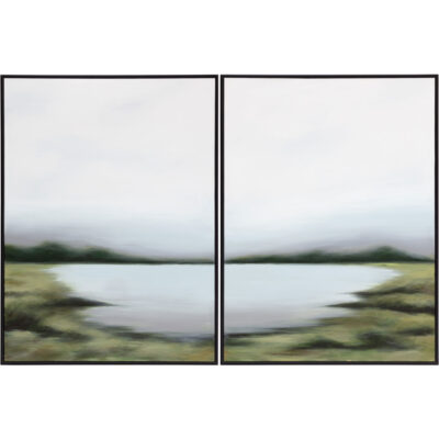 Wall Art Burlington - Modern Decor A0367 LAKESIDE VIEWS SET OF 2 36 X 48 BLACK FLOATER FRAME 1 2