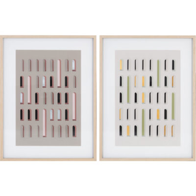 Wall Art Burlington - Modern Decor A0392 DOOR TO DOOR SET OF 2 36 X 49 NATURAL FRAME